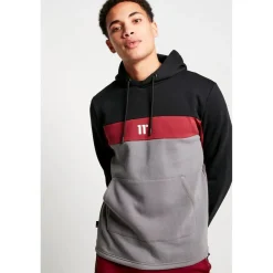 11 Degrees Mens Degrees Panel Hoodie in Black