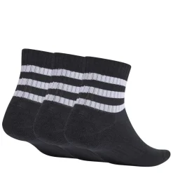 adidas 3 Stripes Cushioned Sportswear Mid Cut Socks 3 Pairs in Black