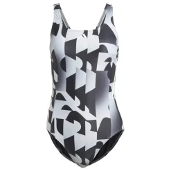adidas 3 Stripes Graphic Swimsuit in Black