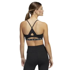 adidas Aeroreact Training Light-Support 3S Bra in Black-White
