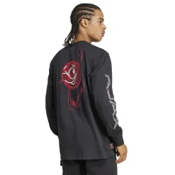 adidas Ajax Amsterdam Graphic Long Sleeve T-Shirt Adults in Black