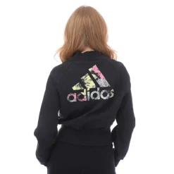 adidas Allover Print Track Top in Black