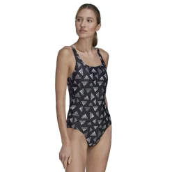 adidas Aop Sportswear Swimsuit in Black