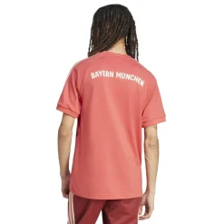 adidas Bayern Munich Originals 3 Stripe T-Shirt Adults in Red