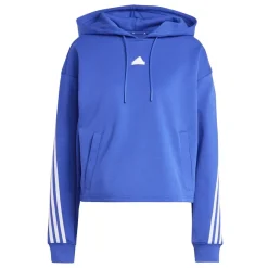 adidas Cropped Hooded Relaxed Fit Sweatshirt in Blue