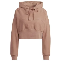 adidas Cropped Hooded Relaxed Fit Sweatshirt in Orange