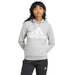 adidas Essentials Big Logo Fleece Hoodie in Grey