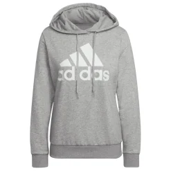 adidas Essentials Relaxed Logo Hoodie in Grey