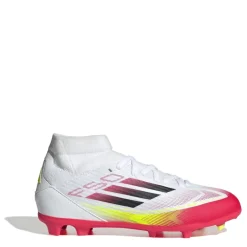 adidas F50 League Mid Childrens Firm Ground Football Boots in White