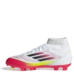 adidas F50 League Mid Childrens Firm Ground Football Boots in White