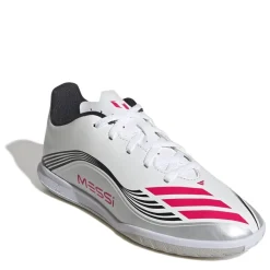 adidas F50 Messi Club Childrens Indoor Football Boots in White
