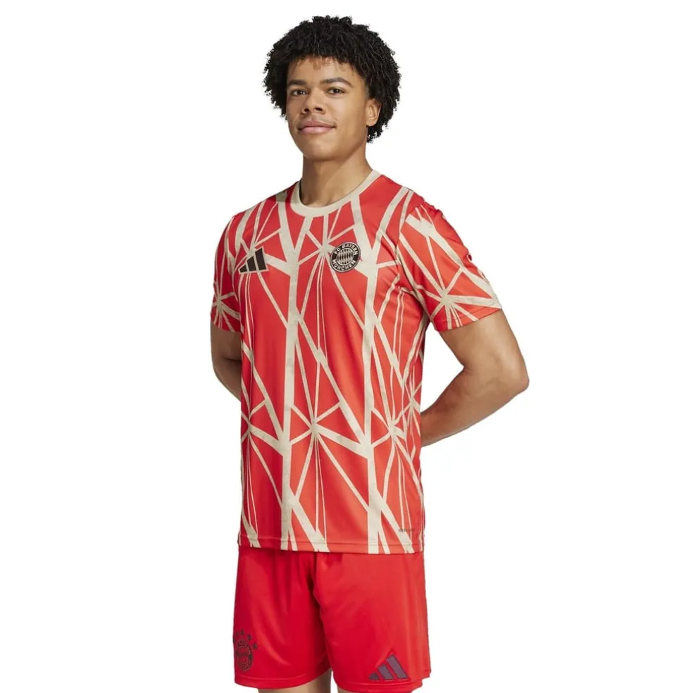adidas Fc Bayern Munich Pre Match Shirt 2024 2025 Adults in Red