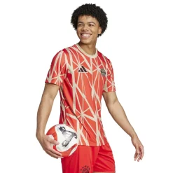 adidas Fc Bayern Munich Pre Match Shirt 2024 2025 Adults in Red
