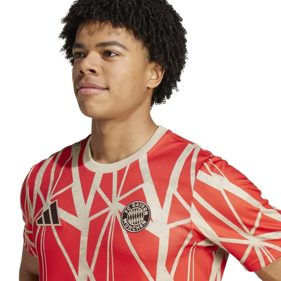 adidas Fc Bayern Munich Pre Match Shirt 2024 2025 Adults in Red