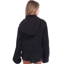 adidas Floral Graphic 3-Stripes Fleece Zip Hoodie in Black