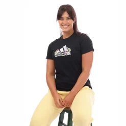 adidas Floral Graphic T-Shirt in Black