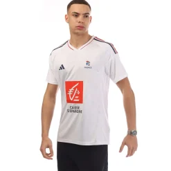 adidas France V-Neck Regular Fit T-Shirt in White