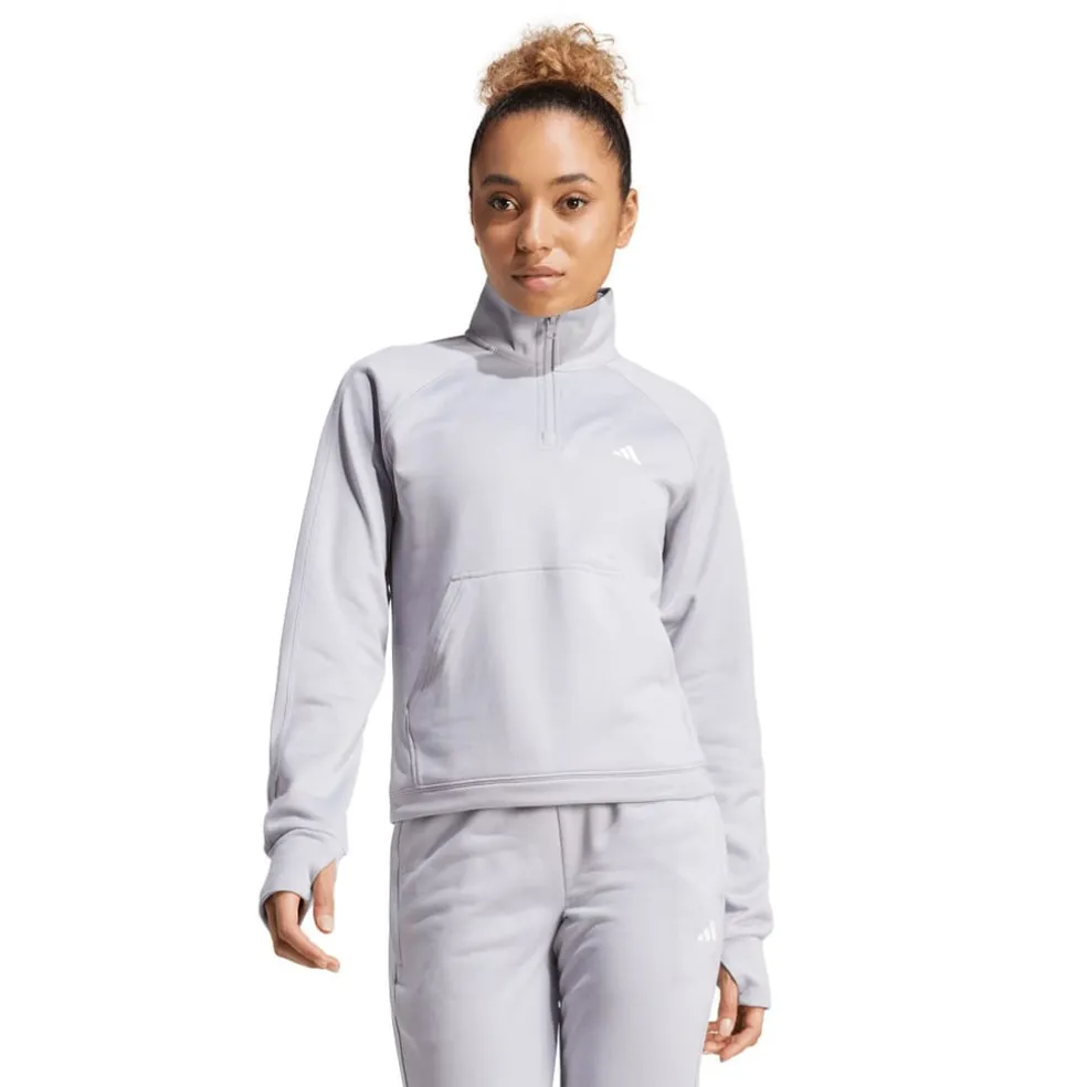 adidas Game & Go 1/4 Zip Top in Grey