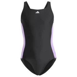 adidas Girls Cut 3-Stripes Swimsuit in Black