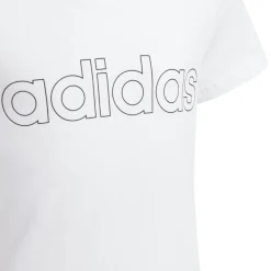 adidas Girls Essentials Linear T-Shirt in White