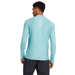 adidas Gym+ 3-Stripes 1/4 Zip Training Top in Light Blue