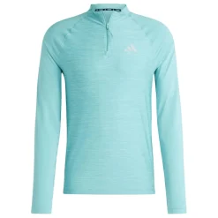 adidas Gym+ 3-Stripes 1/4 Zip Training Top in Light Blue
