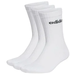 adidas Half Cushioned Crew 3 Pack Socks in White