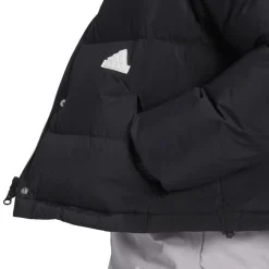 adidas High Neck Short Relaxed Fit Jacket in Black