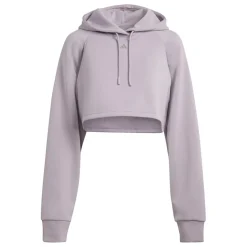 adidas HIIT Cropped Hooded Sweatshirt in Purple