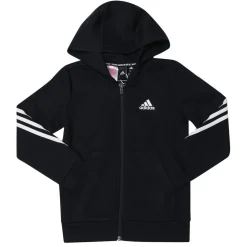 adidas Infants 3-Stripes Doubleknit Full-Zip Hoodie in Black-White