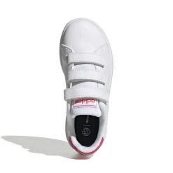 adidas Junior Advantage Court Trainers in White pink