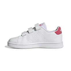 adidas Junior Advantage Court Trainers in White pink