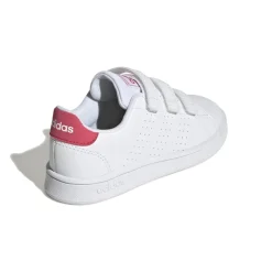 adidas Junior Advantage Court Trainers in White pink