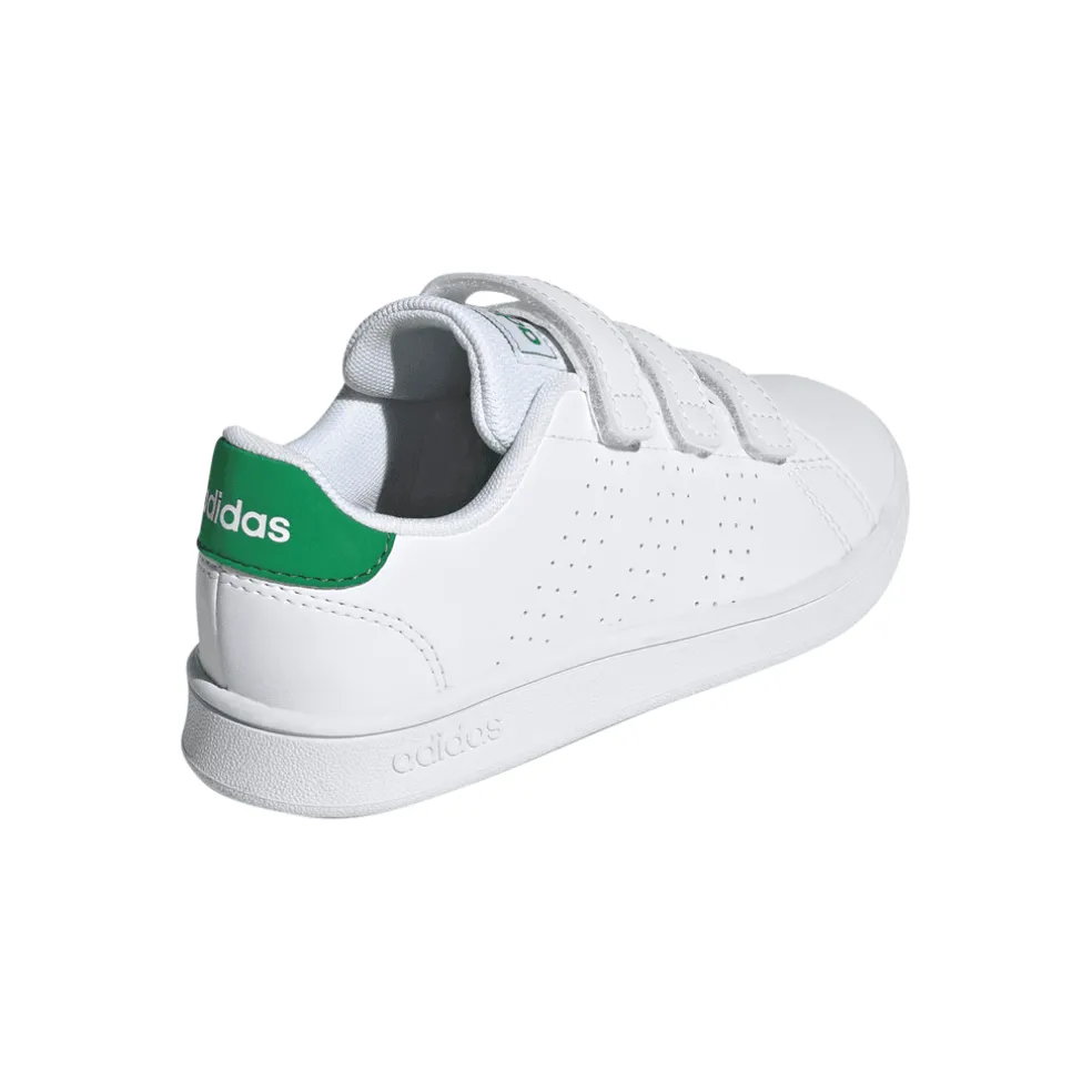 adidas Junior Advantage Hook-and-Loop Trainers in White
