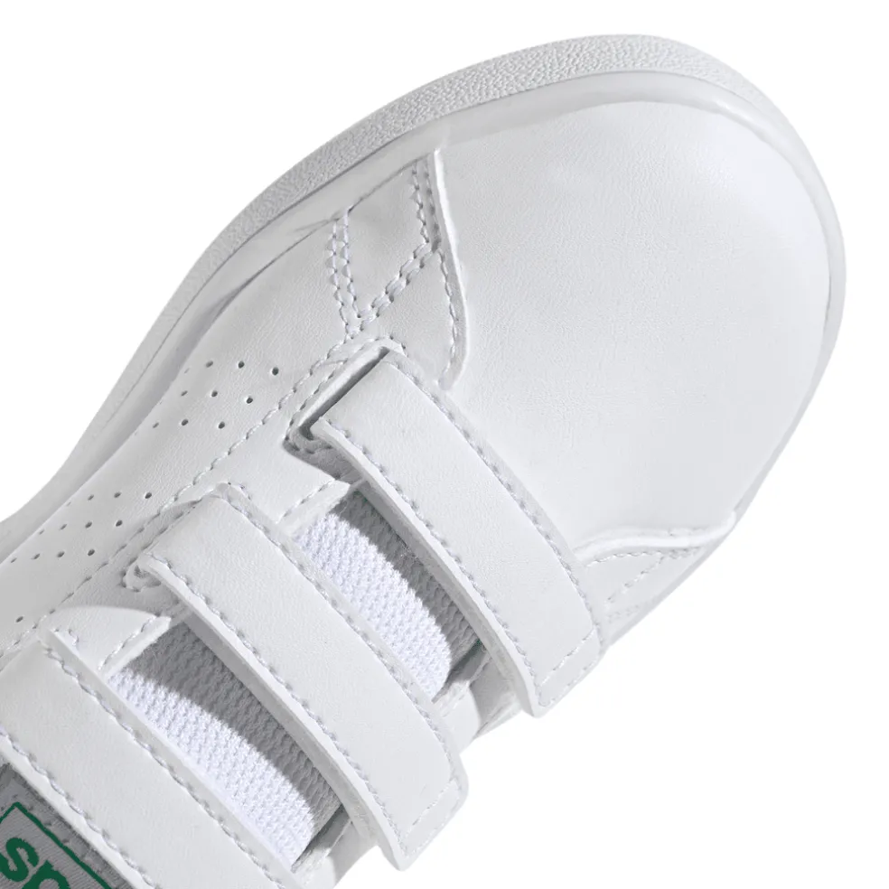 adidas Junior Advantage Hook-and-Loop Trainers in White