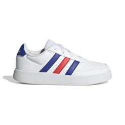 adidas Junior Breaknet Lifestyle Court Lace Trainers in White blue red