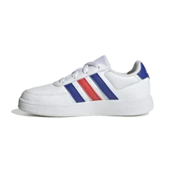 adidas Junior Breaknet Lifestyle Court Lace Trainers in White blue red