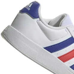 adidas Junior Breaknet Lifestyle Court Lace Trainers in White blue red