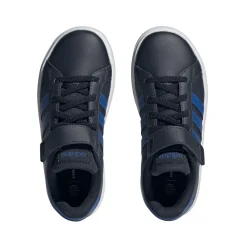 adidas Junior Grand Court 2.0 Elastic Strap Trainers in inkwell