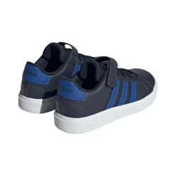 adidas Junior Grand Court 2.0 Elastic Strap Trainers in inkwell