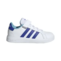 adidas Junior Grand Court 2.0 Elastic Strap Trainers in White