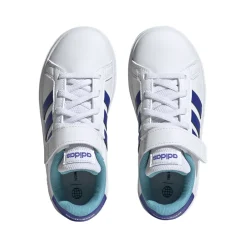 adidas Junior Grand Court 2.0 Elastic Strap Trainers in White