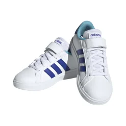 adidas Junior Grand Court 2.0 Elastic Strap Trainers in White