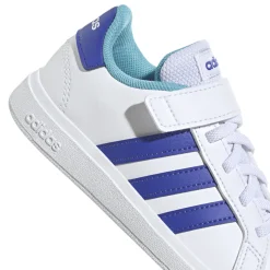adidas Junior Grand Court 2.0 Elastic Strap Trainers in White