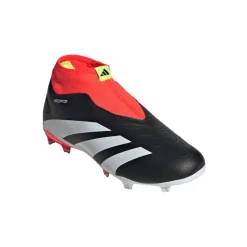 adidas Juniors Predator League Laceless FG Football Boots in Black-White