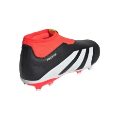 adidas Juniors Predator League Laceless FG Football Boots in Black-White