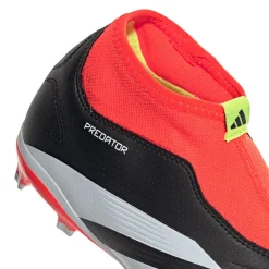 adidas Juniors Predator League Laceless FG Football Boots in Black-White