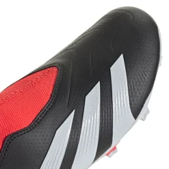 adidas Juniors Predator League Laceless FG Football Boots in Black-White