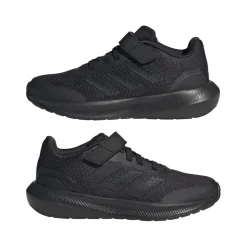adidas Kids RunFalcon 3.0 Elastic Lace Top Strap Shoes in Black