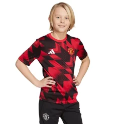 adidas Manchester United Pre Match Shirt 2025 2026 Juniors in Red